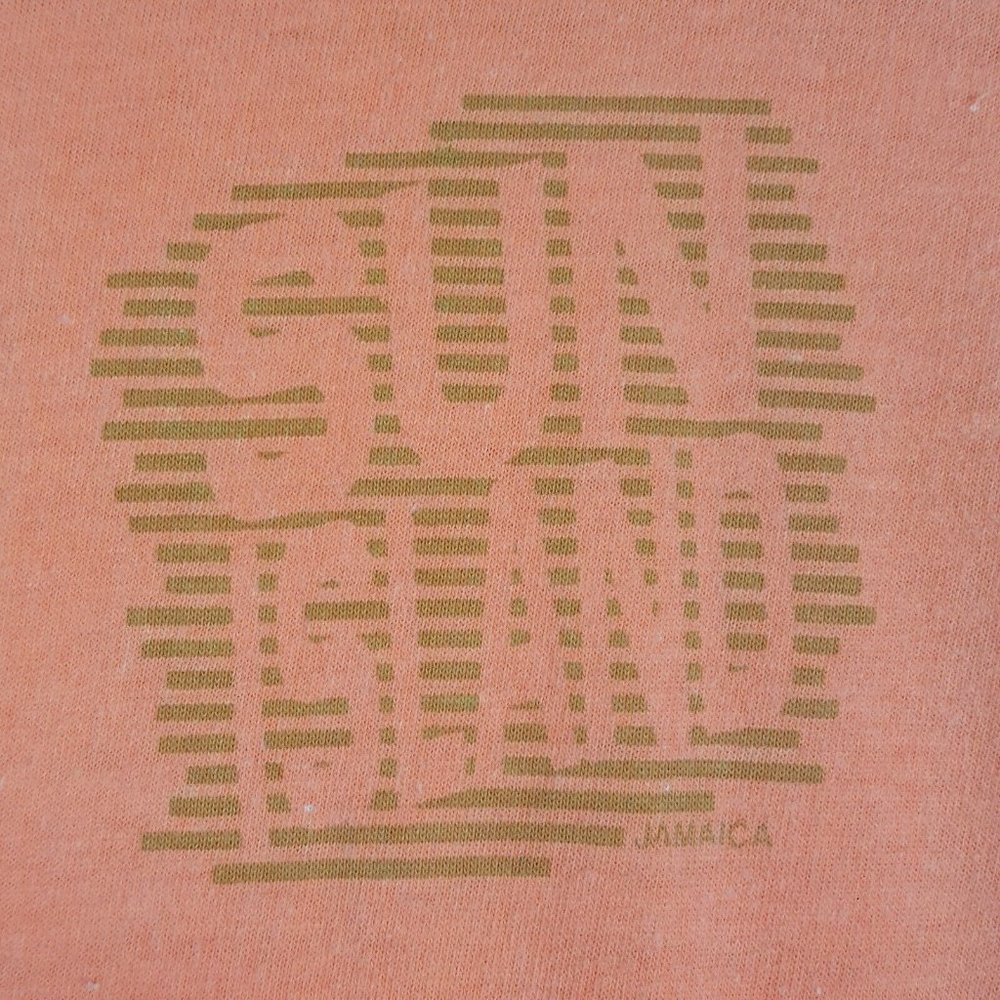 Vtg 80s Sun Island Jamaica T-Shirt L Orange Black